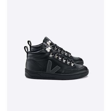 Black Men's Veja RORAIMA LEATHER High Tops | AU 114EBC